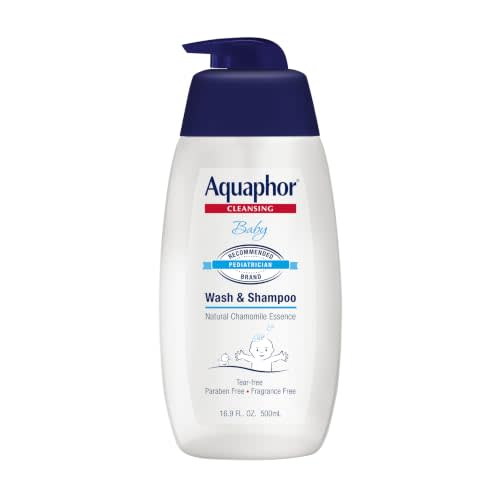 Aquaphor Baby Body Wash and Shampoo, 13.75 FL OZ | Tear Free Shampoo and Body Wash for Baby, Gently Cleanses, Non-Drying and Fragrance Free, Pediatrician Recommended Brand