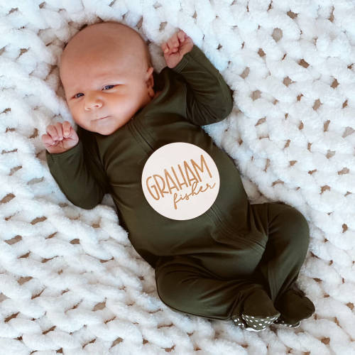 Solid Olive Bamboo Zipper Footie