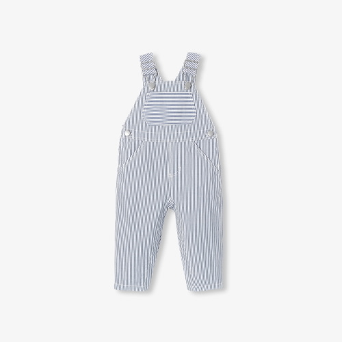Baby dungarees in striped twill