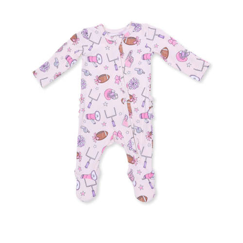 2-Way Zip Ruffle Footie, Football Cheer