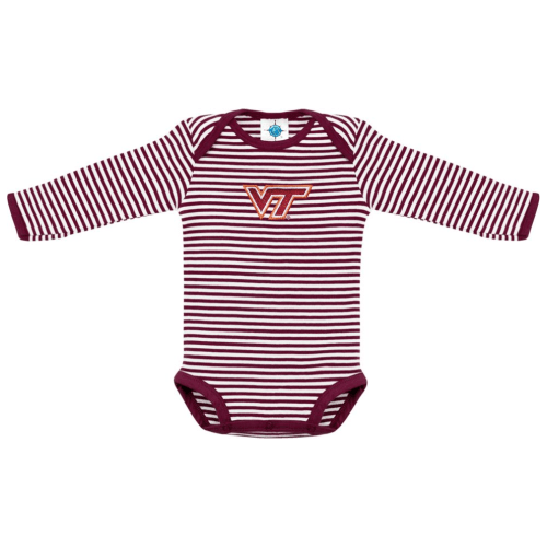 Virginia Tech Infant Striped Long Sleeve Bodysuit