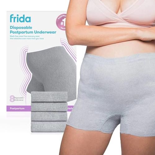 Frida Mom Women's Boyshort, Grey, Regular (Waist 28"-42" Stretched) (Pack of 2)