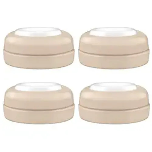 Maymom Screw Lids Aka Travel Caps With Rewritable Sealing Disc Compatible with Avent, Maymom Wide Mouth Bottles; Cap Replace Avent Natural Bottle Sealing Ring and Sealing Disc, 4pcs. (Khaki)