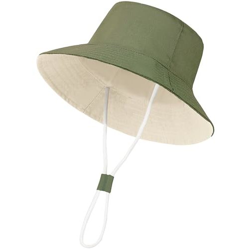 Baby Boy Sun Hat Toddler Summer Bucket Beach Hats for Girls Sun Protection UPF 50+ Cotton Linen