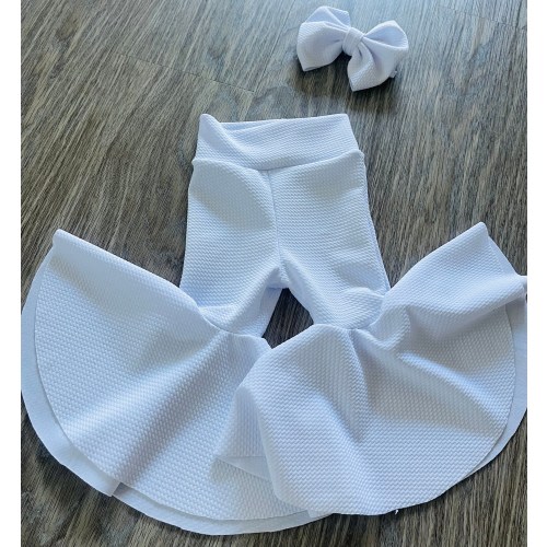 Baby Bell Bottom Outfit: Boho Toddler Pants & Hair Bow Clip