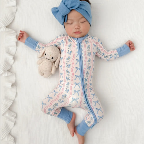 Amelia Bow Zipper Romper – In my Jammers