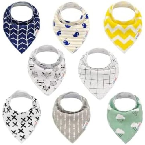ALVABABY Bandana Drool Bibs For Drooling Teething Feeding 100% Cotton For Boys and Girls Newborn Infant Toddler Baby