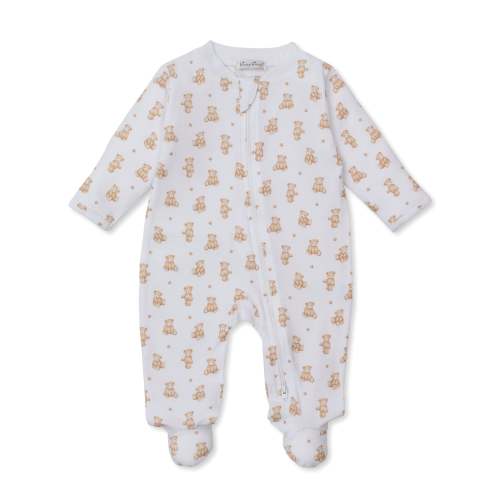 Teddy Bears Tan Zip Footie