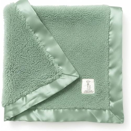 Little Giraffe Chenille Baby Blanket – 29x35” Soft Chenille with Satin Trim, Sage | Ultra-Soft, Gentle & Safe, Lightweight & Breathable for Newborns & Toddlers