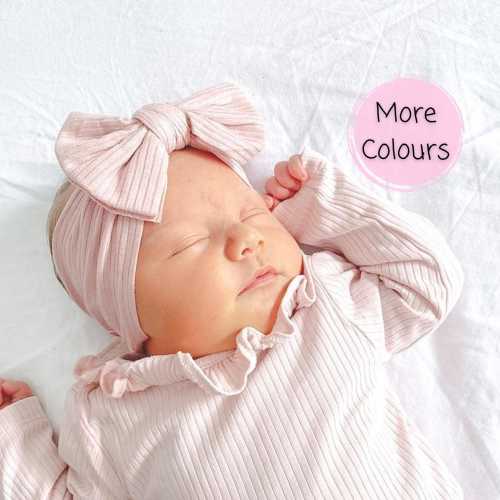 Soft Baby Headbands & Baby Bows | Baby Ribbed Headband | Baby Cable Knit Headbands | Baby Girl Gift | Baby Shower Gift | New Baby Gift