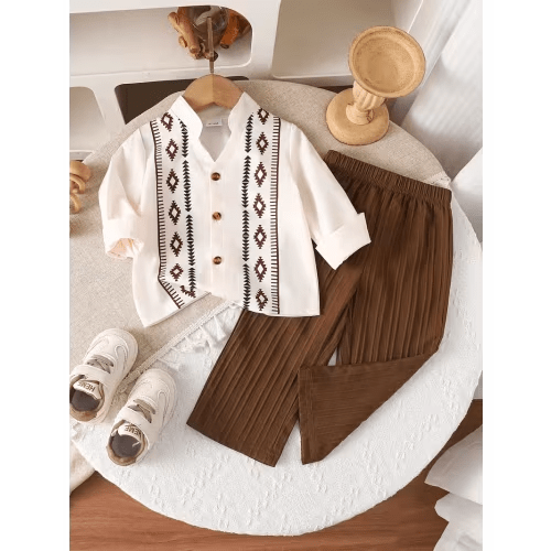 baby boy shirt set infant front opening shirt straight leg - Temu