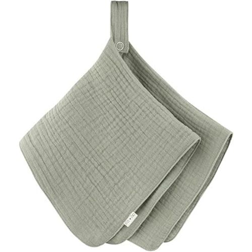 Ali+Oli Security Blanket for Baby (Sage) Pacifier Holder Made with Soft Muslin Cotton, Cuddle Blanket with Button Snap Closure, Baby Blankets (15"x15")