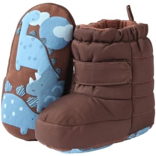 Baby Boys Girls Boots Infant Moccasins High Top Booties Toddler Non-Slip Soft Sole First Walker Crib Shoes 3-6,6-12,12-18 Months
