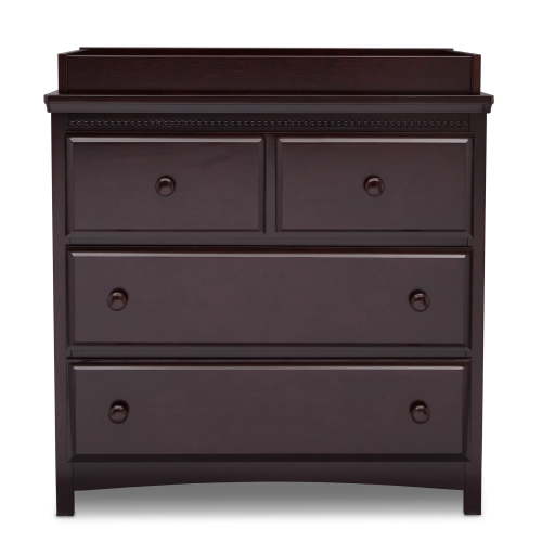 Delta Children Waverly 3 Drawer Dresser with Changing Top and Interlocking Drawers, Dark Chocolate