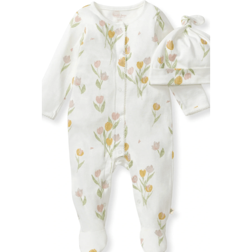 Tulip Fields Baby Girl Jumpsuit & Hat Set
