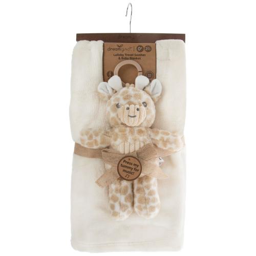 Giraffe Lullaby Soother & Baby Blanket Set
