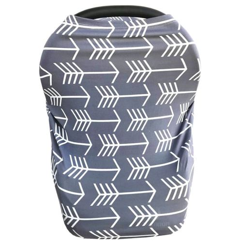 Nursing Cover for Babies Versatile Baby Car Seat Cover for Newborn Grey with White Arrow