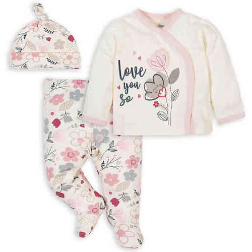 Gerber® Size 0-3M 3-Piece Floral Take Me Home Set in Ivory/Pink