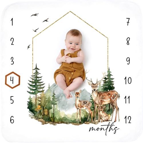 Baby Monthly Milestone Blanket for Boys, Oeko-Tex Certified Fleece