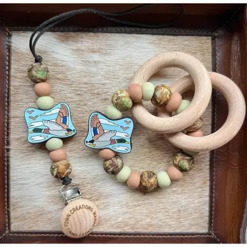 Green Camo Mallard Duck Teether Set - TikTok Shop