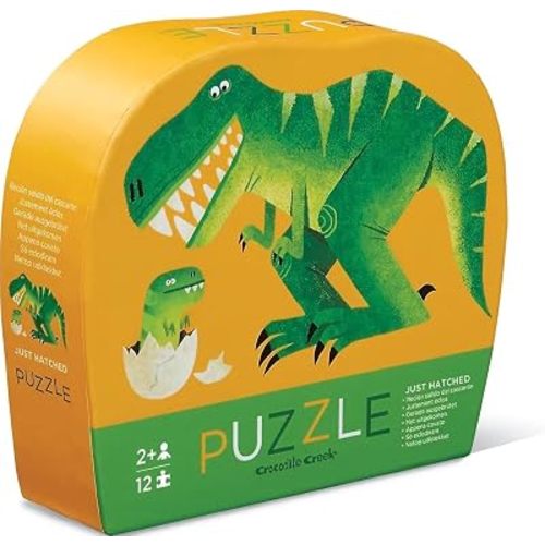 Crocodile Creek 12-Piece Mini Jigsaw Puzzle - Fun Floor Puzzles for Kids Ages 2-4 and Up - Heavy-Duty Shaped Box for Storage - Just Hatched - 12" x 9" Finished