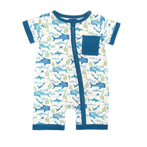 Shark Friends Bamboo Baby Shortie Romper – Emerson and Friends