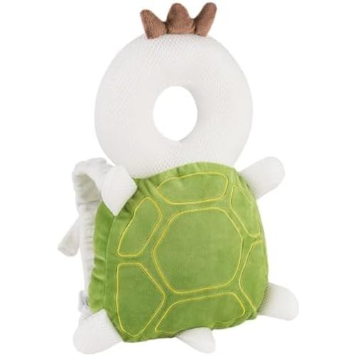 Wonderbaby Head Protection Backpack, Wonderbaby Soft & Lightweight Pads - Prevents Bebes Backward Fall, Cute Cartoon Design (Turtle)