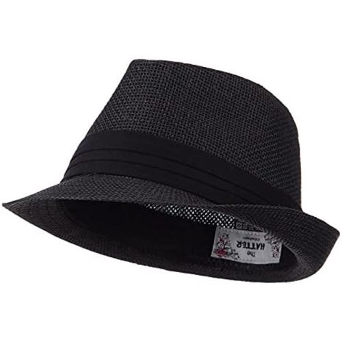 Paper Straw Black Band Baby Fedora