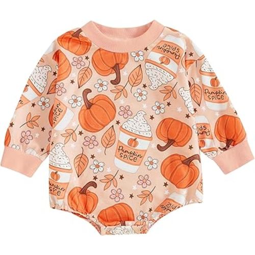 BemeyourBBs Newborn Baby Boy Girl Fall Winter Clothes Long Sleeve Bubble Sweatshirt Romper Cute Infant One Piece Outfit