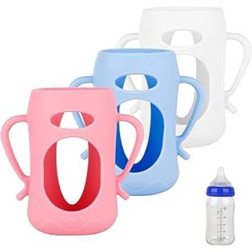 3 Pack Silicone Sleeves for Lansinoh Baby Bottles - Anti Breakage Baby Bottle Holder, Compatible with Lansinoh Baby Bottle, 5OZ