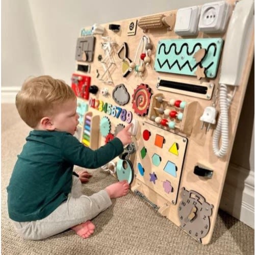 Montessori busyboard, Toddler Busy Board, Personalized Toddler Gift, Montessori Baby Board, Learning Toddler Toys, Baby congratulations gift