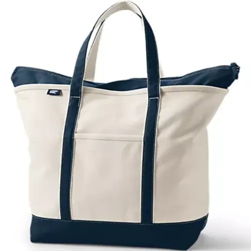 Medium 5 Pocket Open Top Canvas Tote Bag | Lands' End
