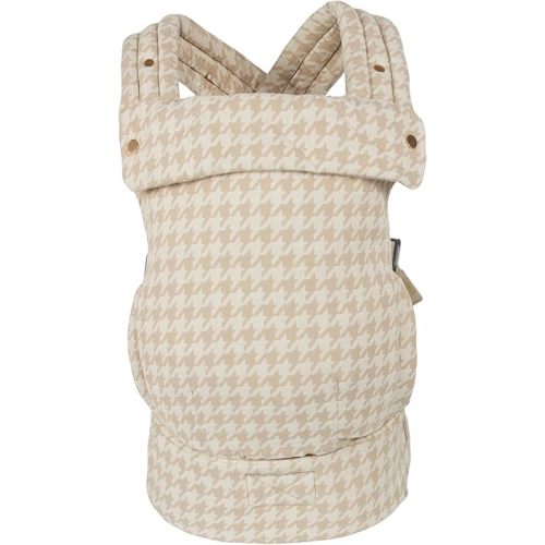 Baby Carrier for Newborns to Toddlers, Houndstooth Adjustable Soft Cotton Linen Carrier, 4-in -1 Lightweight Front and Back Ergonomic Baby Holder Carrier
