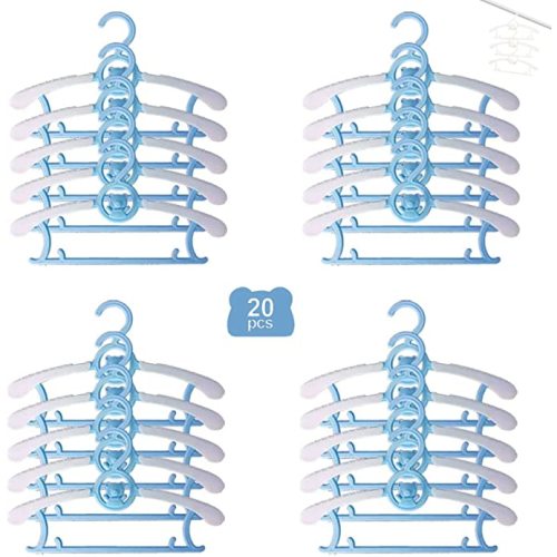 Amazon.com: HGZYE Baby Hangers for Closet 20pcs 11-14" Kid Hanger for Nursery, Adjustable Infant Cloth Hanger for 0-18yrs Girl Boy, Plastic Newborn Coat Hanger, Non-Slip Child Pant Rack for Toddler, Blue & White : Home & Kitchen