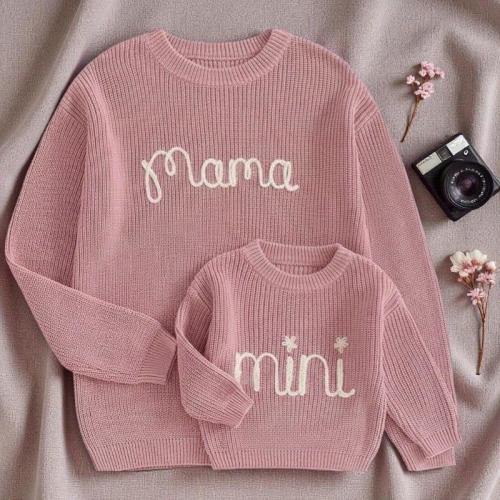 Custom Sweater, Mama Sweatshirt, Baby Sweatshirt, Mommy And Me Outfits, Embroidered Sweater, Family Outfit, Mama and Mini, Mama Gift.