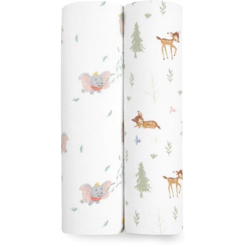 aden + anais Essentials Muslin Swaddle Blankets, Newborn Receiving Blanket for Swaddling, 100% Cotton Baby Swaddle Wrap, 2 Pack, Disney + Friends