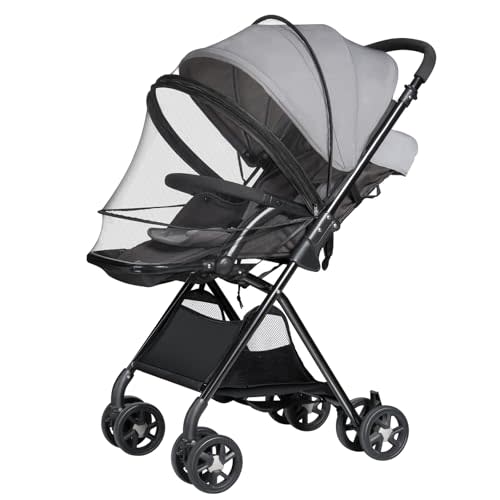 Bemece Universal Baby Stroller Mosquito Net, Durable Mosquito for Stroller with Two-Way Zippers & Storage Bag, Breathable & Foldable Mosquito Nets, Perfect Bug Net for Strollers