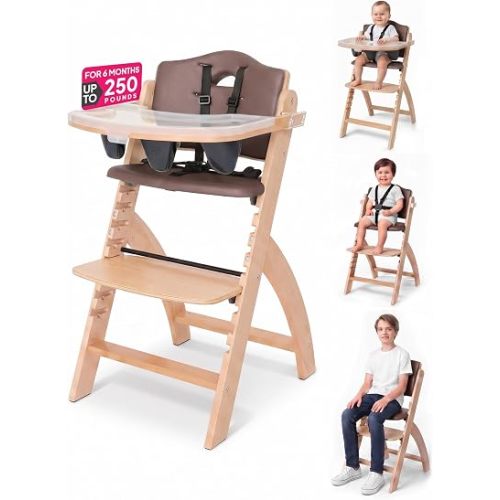 Abiie Beyond Junior Convertible Wooden High Chair with Removable Tray