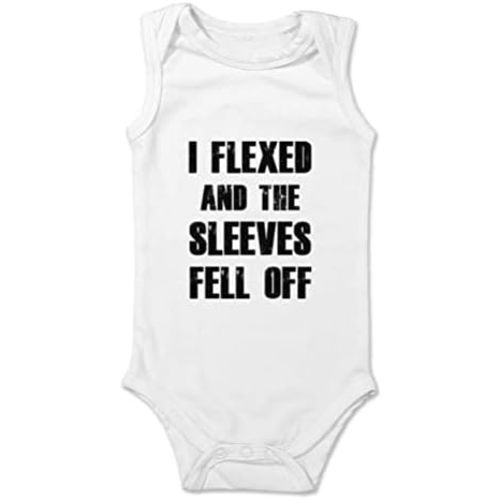 I Flexed and The Sleeves Fell Off Baby Sleeveless Rompers Jumpsuit Cute Bodysuit