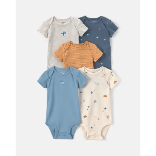 Baby Boy 5-Pack Airplane Multipack Bodysuits (6mo)