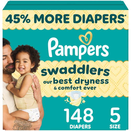 Pampers Swaddlers Diapers, Size 5 (20-37 lbs), Absorbent, Keeps Baby Dry and Comfortable, Skin Safe Disposable Baby Diaper - Walmart.ca