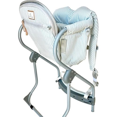 Premium Backpack Baby Carrier, Lightweight, Aluminum Frame w/Kickstand. Perfect for Everyday, Easy to Use & Comfortable. Designed for Baby, Toddler, Kids 16-40 Pound, Sky. Inventory Clearance