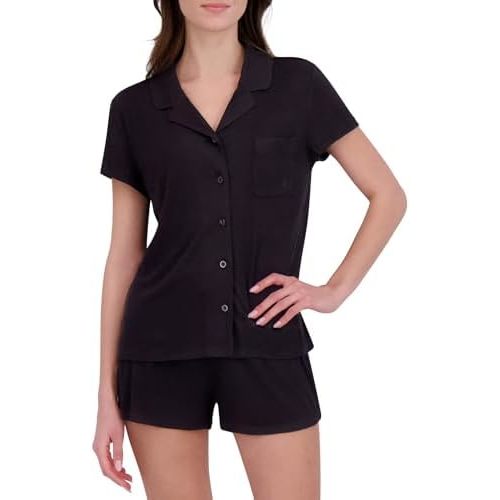BORN Soft Modal Pajamas for Women, Short Pajama Set for Women 2 Piece with Classic Button Down Top and PJ Shorts