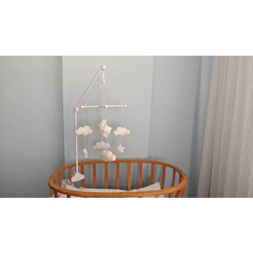 Natural Wood Baby Crib Mobile Hanger Arm: Universal Fit