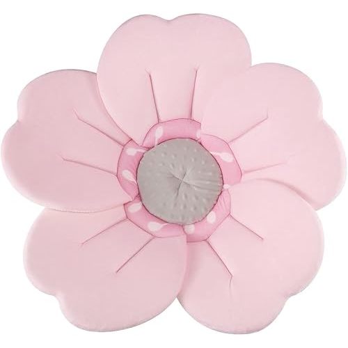 PandaEar Baby Bath Flower for Sink – Romantic Cherry Blossom Plush Mat – Soft Newborn Insert & Infant Bathtub Cushion – Non-Slip Quick-Dry Support – Shower Gift for Girls (Pink)