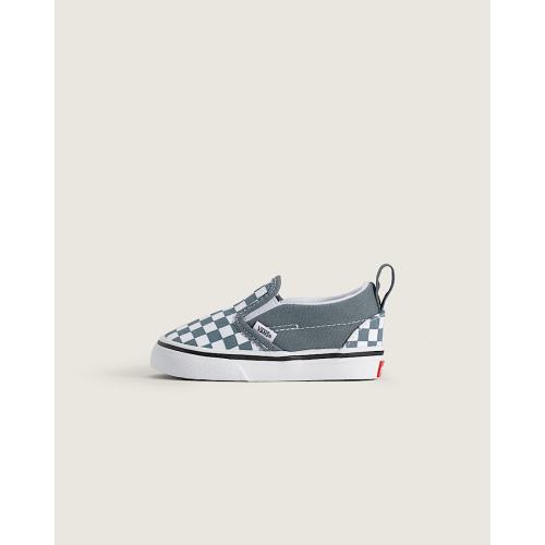 Toddler Classic Slip-On V Checkerboard Shoe in Checkerboard Stormy Weather Blue | Vans