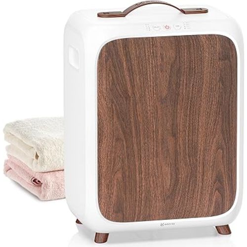 Keenray Towel Warmer Bucket, Luxury Rectangle Towel Warmer for Bathroom with Timer & Delay, Customized Fragrance, Child Lock, Fits 2 Large Towels, Blankets, Bathrobes, Ideal Gift for Him & Her(Brown)