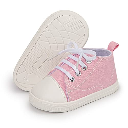 CENCIRILY Baby Boys Girls High Top Sneakers Soft Soles Anti Skid Infant Ankle Shoes Toddler Prewalker First Walking Crib Shoes