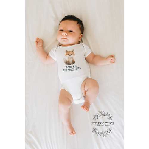 Little Fox Big Adventure Baby Onesie® Woodland Animal Theme baby shower gift Forest baby bodysuit Explore