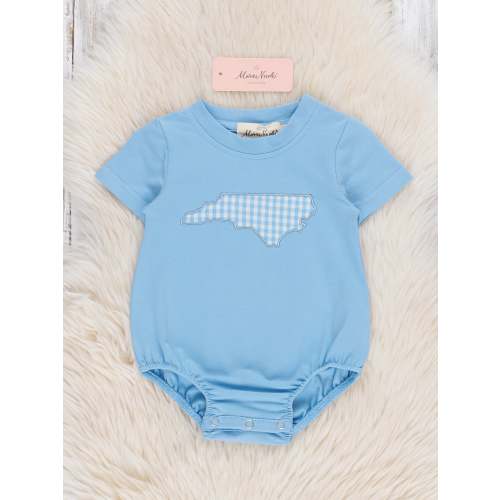 North Carolina Embroidered Gingham Bubble